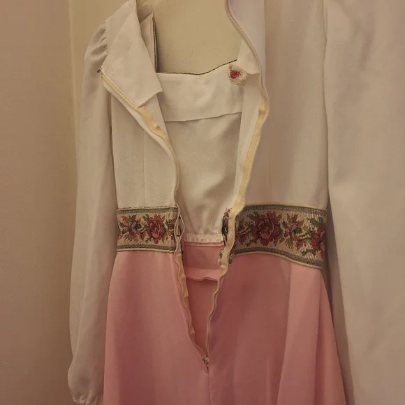 60s Vicky Vaughn Empire Waist Maxi Long Dress (Junior) Party Prom Bridesmaid - Picture 5 of 9